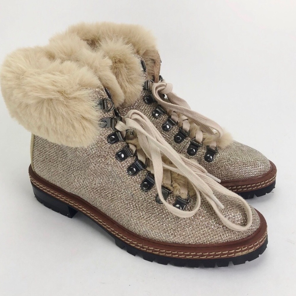 Kate Spade Rosalie Sparkle Hiking Boots Booties
